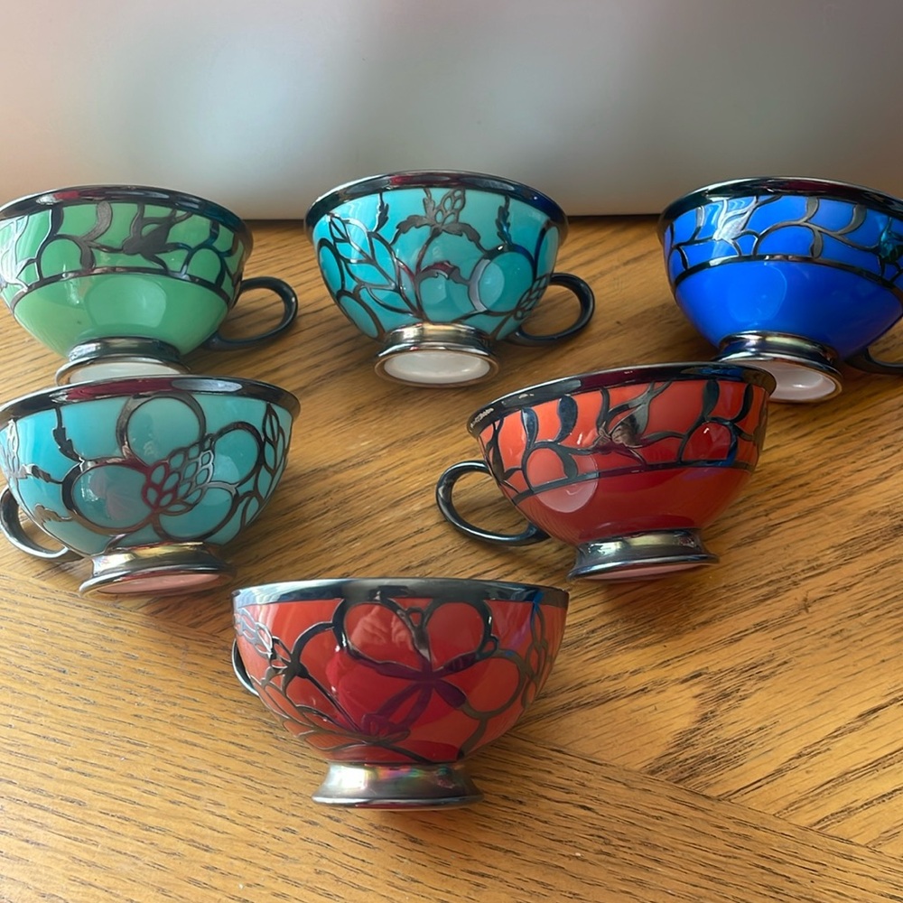6 Vintage Winifred Rosenthal Thomas Germany Tea Cups